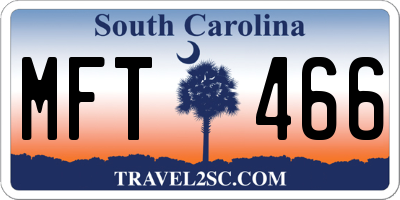 SC license plate MFT466