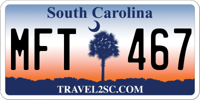 SC license plate MFT467