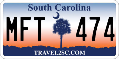 SC license plate MFT474