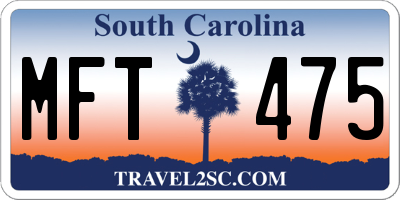 SC license plate MFT475