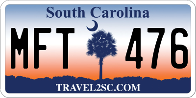 SC license plate MFT476