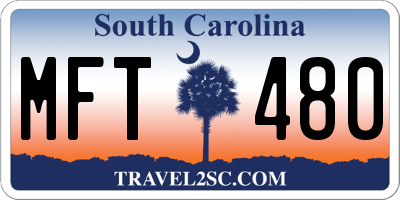 SC license plate MFT480