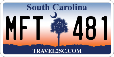 SC license plate MFT481