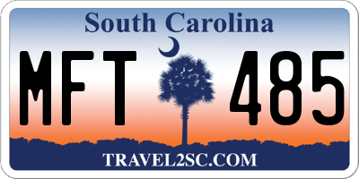 SC license plate MFT485