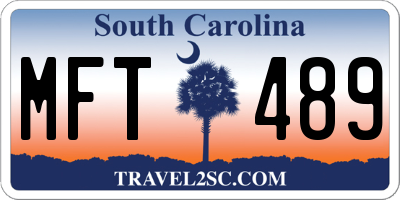 SC license plate MFT489