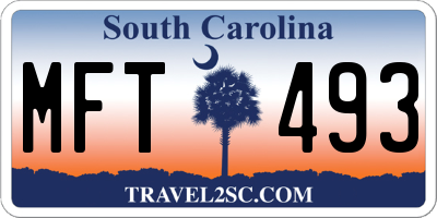 SC license plate MFT493