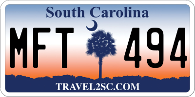 SC license plate MFT494