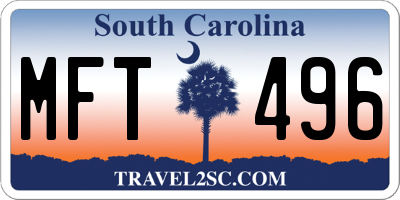 SC license plate MFT496