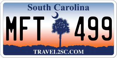 SC license plate MFT499