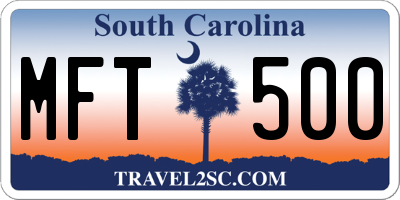 SC license plate MFT500