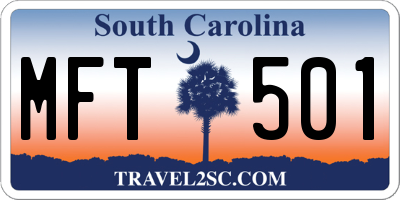 SC license plate MFT501