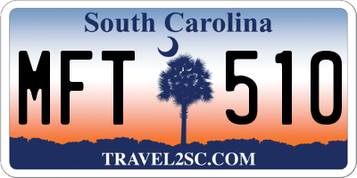 SC license plate MFT510