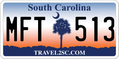 SC license plate MFT513