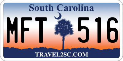 SC license plate MFT516