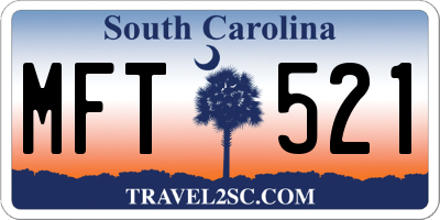 SC license plate MFT521