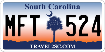 SC license plate MFT524