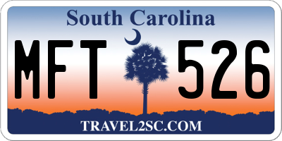 SC license plate MFT526