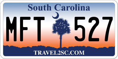 SC license plate MFT527