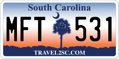 SC license plate MFT531