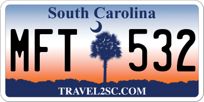 SC license plate MFT532