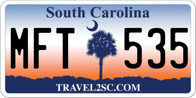 SC license plate MFT535