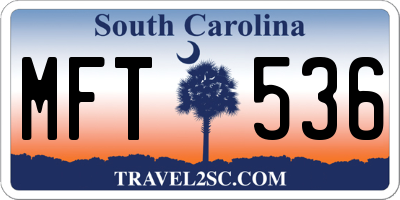 SC license plate MFT536