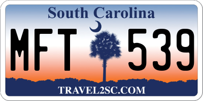SC license plate MFT539