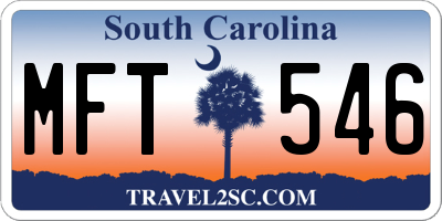 SC license plate MFT546