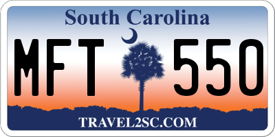 SC license plate MFT550
