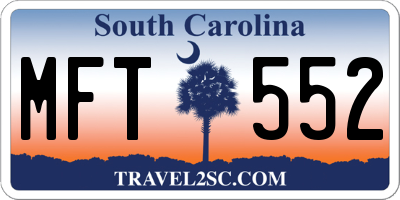 SC license plate MFT552