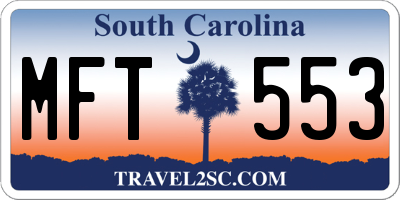 SC license plate MFT553