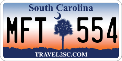SC license plate MFT554
