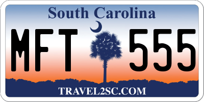 SC license plate MFT555