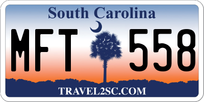 SC license plate MFT558