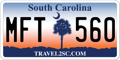 SC license plate MFT560