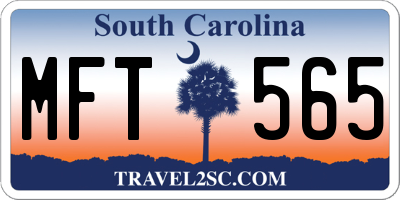 SC license plate MFT565