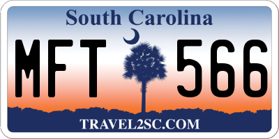 SC license plate MFT566