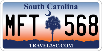 SC license plate MFT568