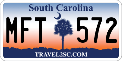 SC license plate MFT572