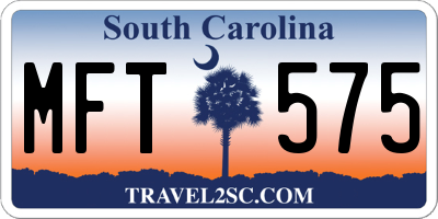 SC license plate MFT575