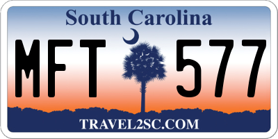 SC license plate MFT577