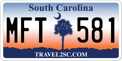 SC license plate MFT581