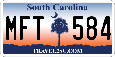 SC license plate MFT584