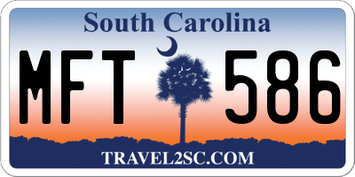 SC license plate MFT586