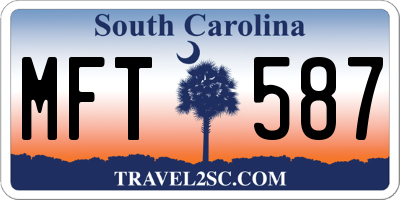 SC license plate MFT587