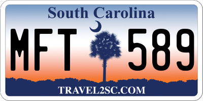 SC license plate MFT589
