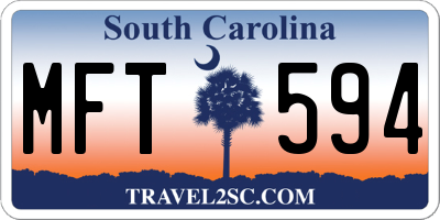 SC license plate MFT594