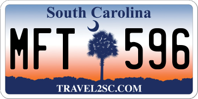 SC license plate MFT596