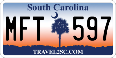 SC license plate MFT597