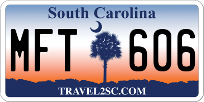 SC license plate MFT606